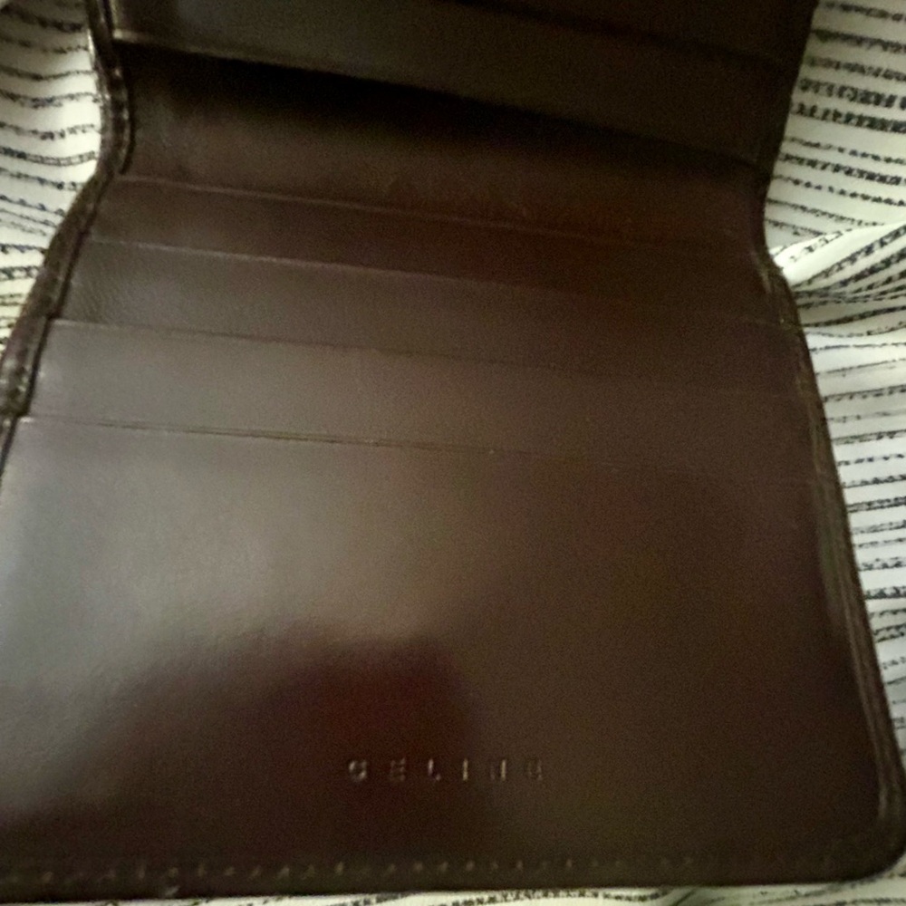 Celine Multi Compartment Luxury Brown Leather Bifold Wallet Classic - Picture 8 of 10